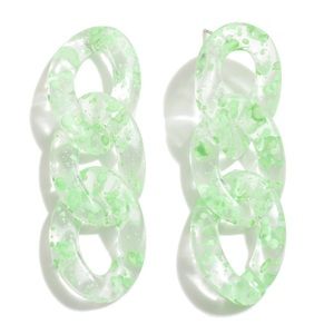 New chain link acetate drop earrings